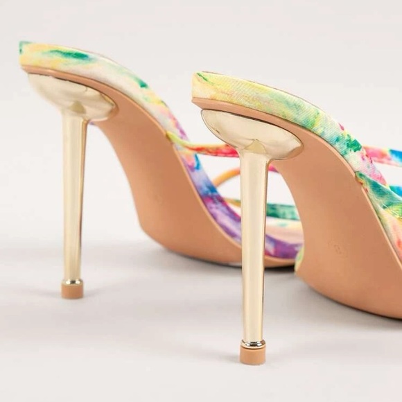 Multicolored open toe strap heels - Picture 2 of 3
